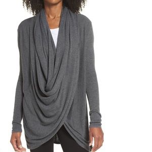 Nordstrom Grey Wrap Cardigan Sweater size XL